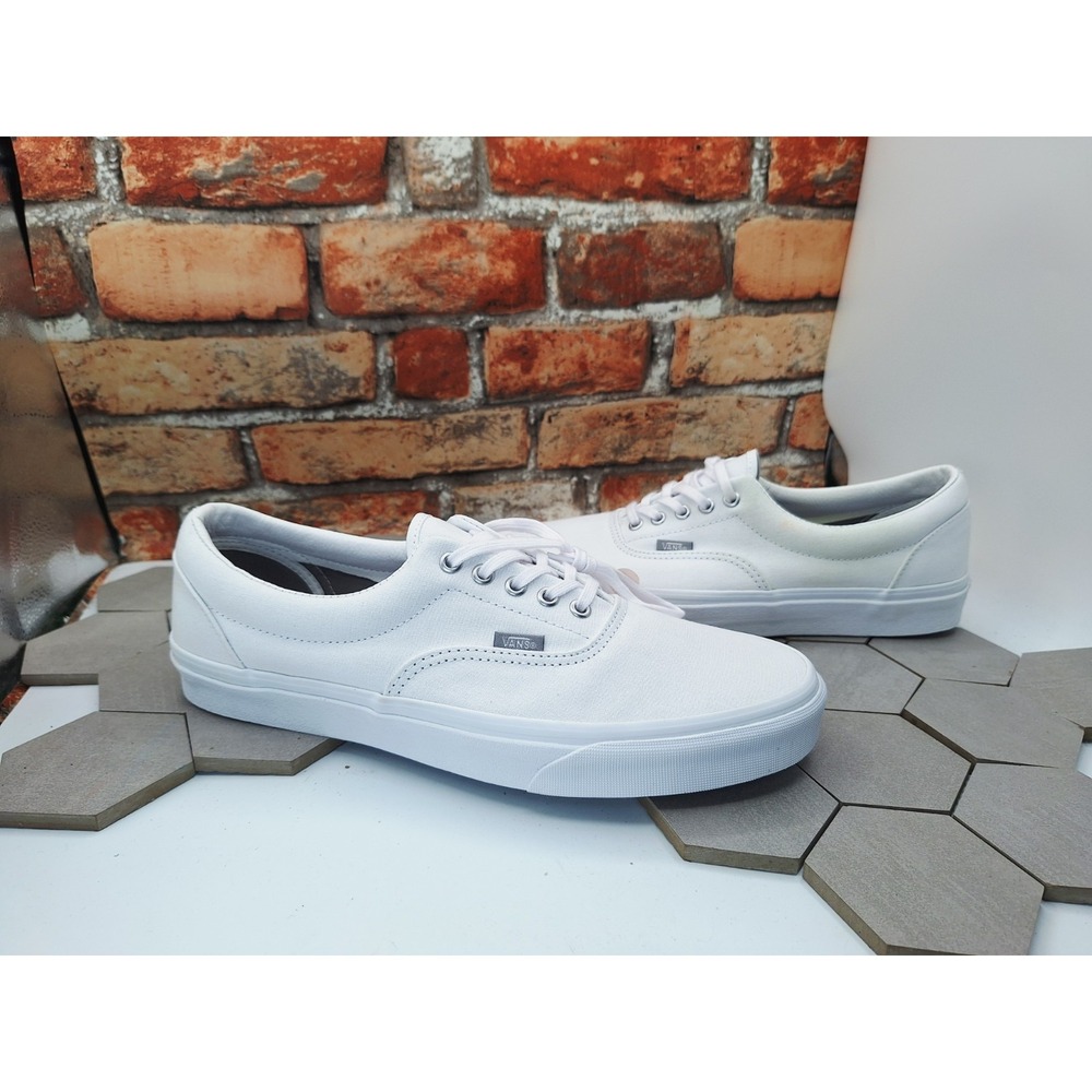 Vans Era True White Canvas Skate Shoes Men Sz 12 Authentic Rare Classic